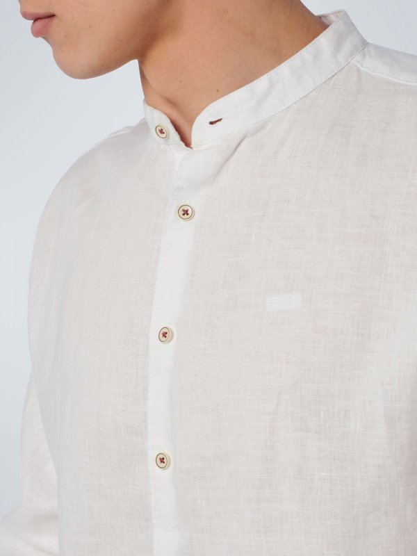 ΛΙΝΟ ΜΟΝΟΧΡΩΜΟ ΠΟΥΚΑΜΙΣΟ GRANDDAD COLLAR