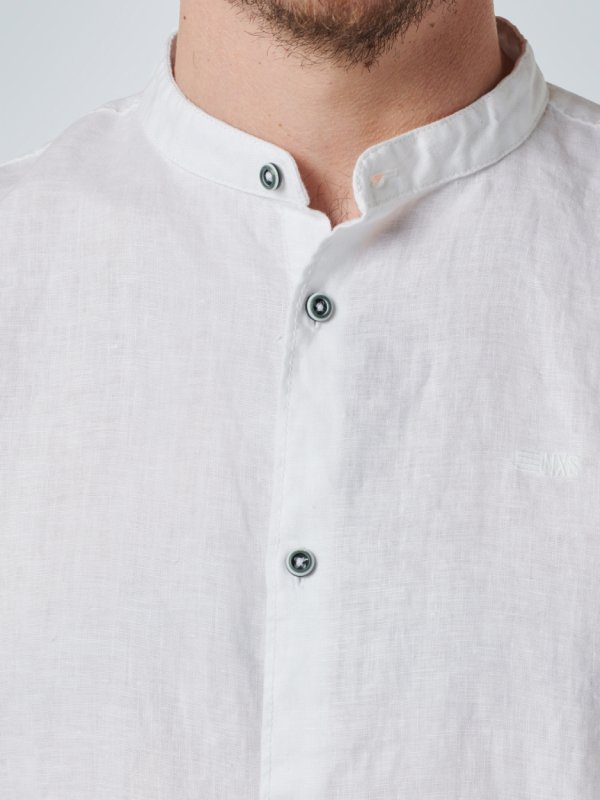 ΛΙΝΟ ΜΑΚΡΥΜΑΝΙΚΟ ΠΟΥΚΑΜΙΣΟ GRANDDAD COLLAR
