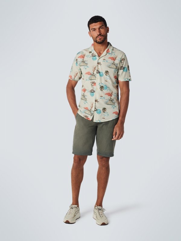 KONTOMANIKO ΠΟΥΚΑΜΙΣΟ ALL OVER PRINTED HAWAII RESORT COLLAR RESPONSIBLE CHOICE COTTON