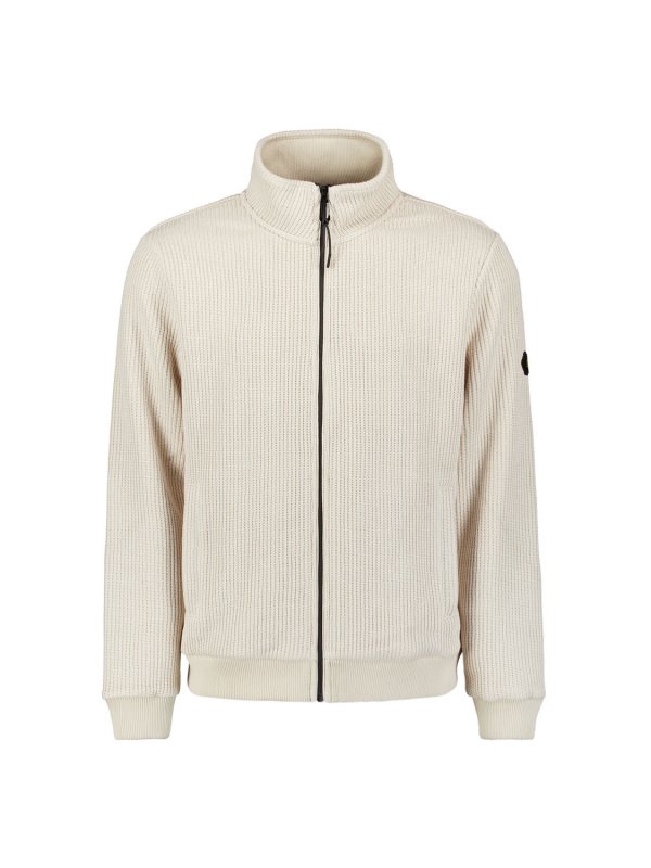 ZAKETA FULL ZIP STAND UP COLLAR BONDED KNIT