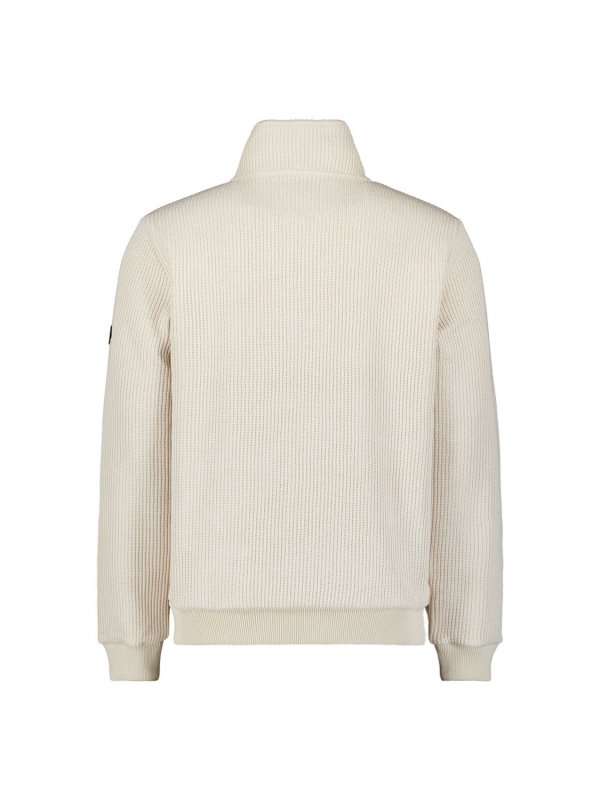 ZAKETA FULL ZIP STAND UP COLLAR BONDED KNIT