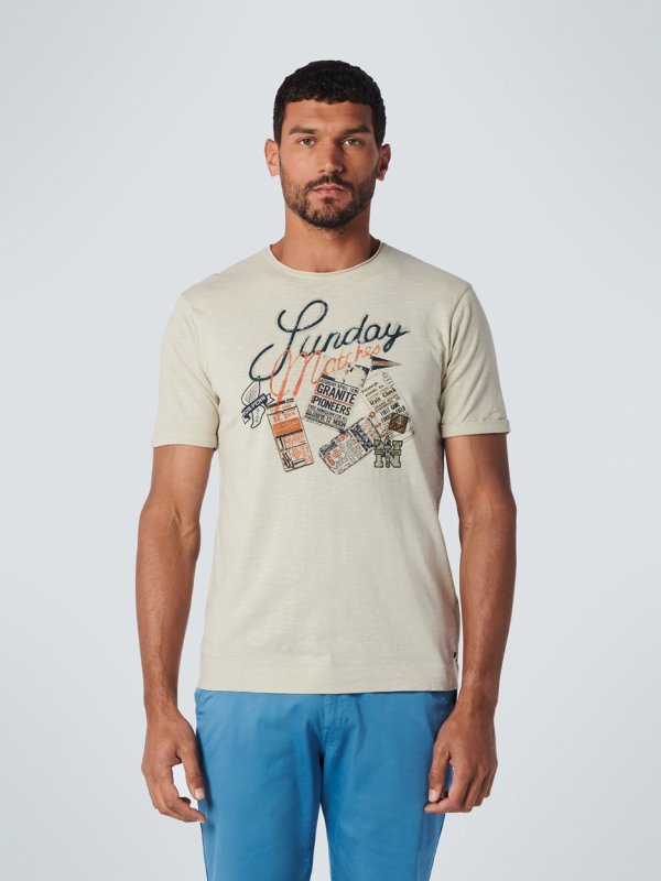 T-SHIRT ALL OVER PRINTED SUNDAY MATCHES GARMENT DYED