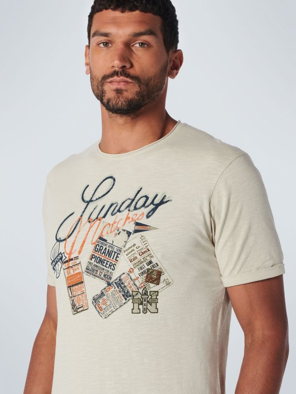 T-SHIRT ALL OVER PRINTED SUNDAY MATCHES GARMENT DYED