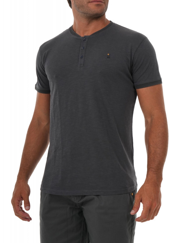 COTTON SLUB YARN GARMENT DYED T-SHIRT GRANDDAD