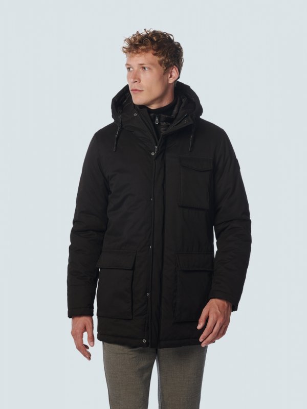 ΑΔΙΑΒΡΟΧΟ ΜΠΟΥΦΑΝ LONG FIT HOODED DOUBLE FRONT CLOSURE