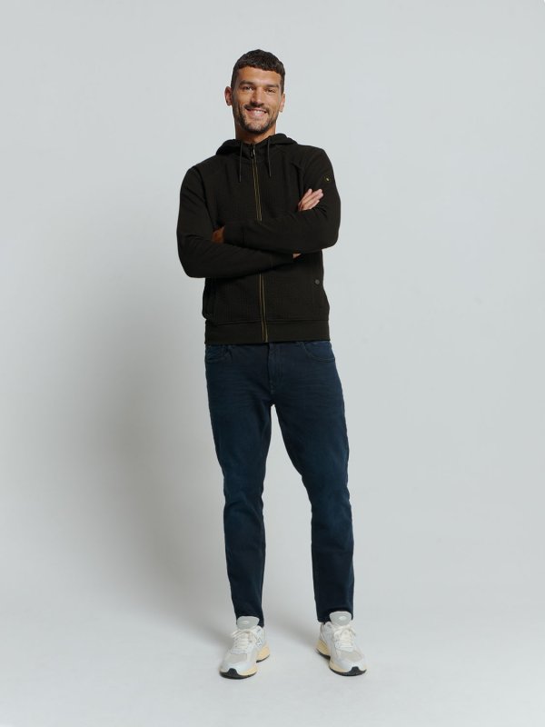 ΦΟΥΤΕΡ ΖΑΚΕΤΑ HOODED DOUBLE LAYER JACQUARD STRETCH BLACK