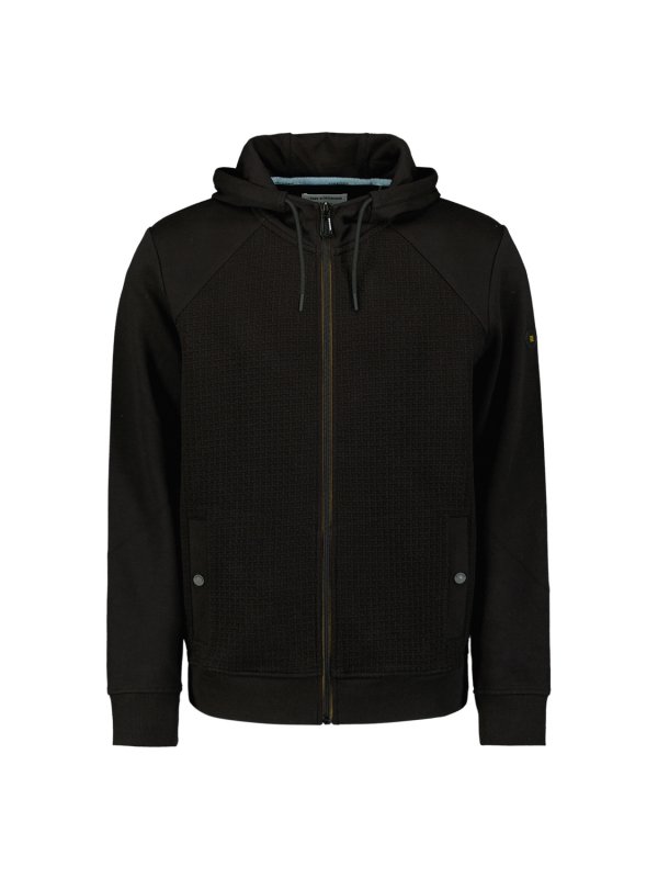 ΦΟΥΤΕΡ ΖΑΚΕΤΑ HOODED DOUBLE LAYER JACQUARD STRETCH BLACK