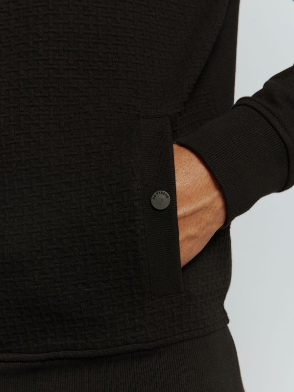 ΦΟΥΤΕΡ ΖΑΚΕΤΑ HOODED DOUBLE LAYER JACQUARD STRETCH BLACK