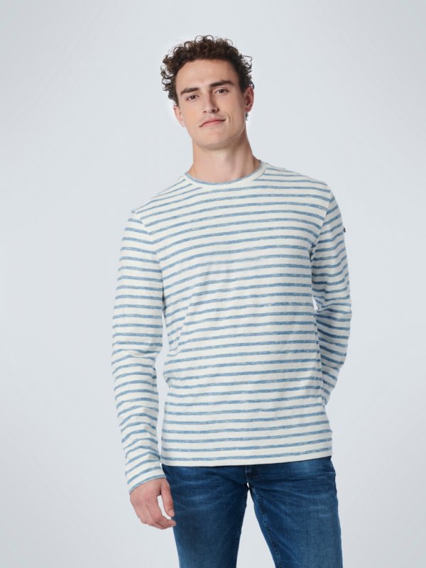 ΜΑΚΡΥΜΑΝΙΚΟ T-SHIRT ΜΕ ΡΙΓΕΣ GARMENT WASHED RESPONSIBLE CHOICE