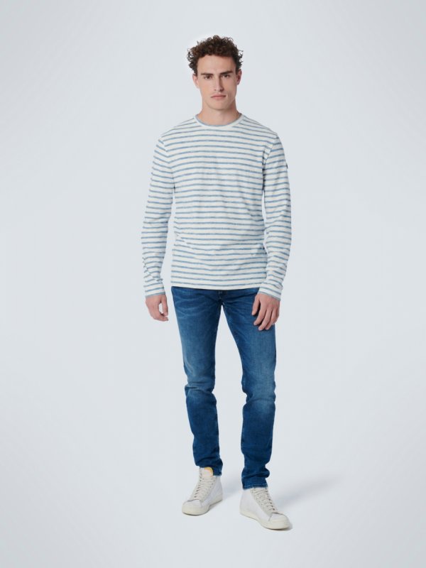 ΜΑΚΡΥΜΑΝΙΚΟ T-SHIRT ΜΕ ΡΙΓΕΣ GARMENT WASHED RESPONSIBLE CHOICE