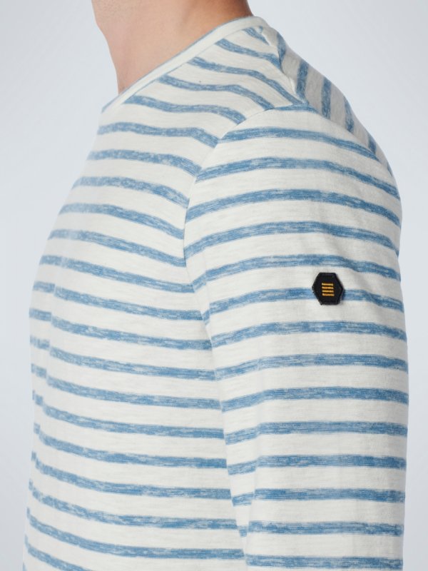 ΜΑΚΡΥΜΑΝΙΚΟ T-SHIRT ΜΕ ΡΙΓΕΣ GARMENT WASHED RESPONSIBLE CHOICE