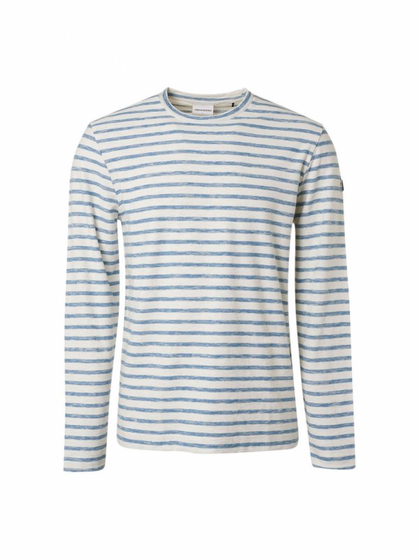 ΜΑΚΡΥΜΑΝΙΚΟ T-SHIRT ΜΕ ΡΙΓΕΣ GARMENT WASHED RESPONSIBLE CHOICE