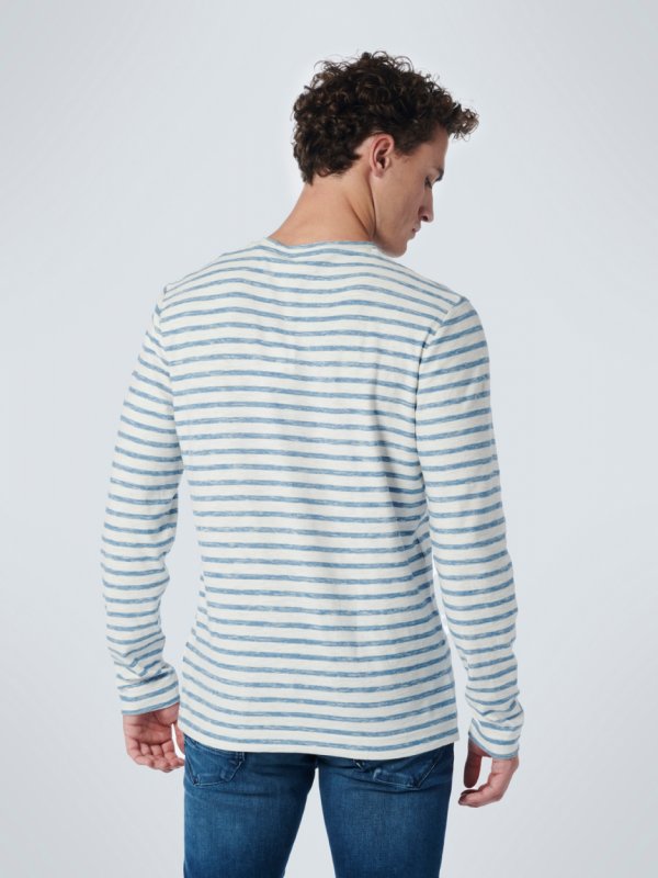 ΜΑΚΡΥΜΑΝΙΚΟ T-SHIRT ΜΕ ΡΙΓΕΣ GARMENT WASHED RESPONSIBLE CHOICE