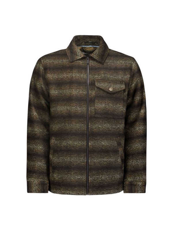 OVERSHIRT ZIPPER CLOSURE STRIPE JACQUARD