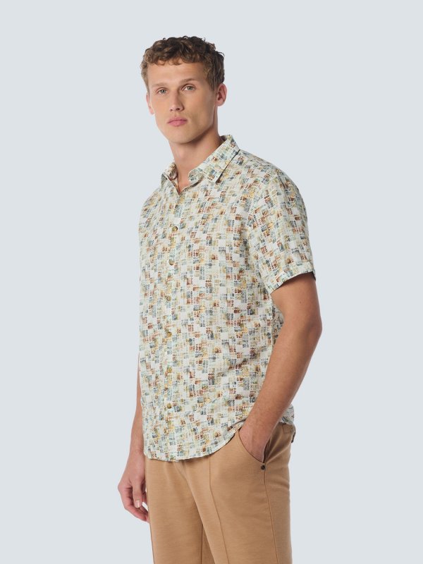 ΚΟΝΤΟΜΑΝΙΚΟ ΠΟΥΚΑΜΙΣΟ ALL OVER PRINTED NOMAD QUILT PATTERN ΑΠΟ ΛΙΝΟ ΚΑΙ ΒΑΜΒΑΚΙ