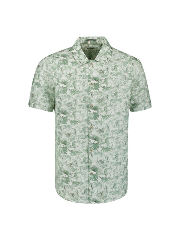 ΚΟΝΤΟΜΑΝΙΚΟ ΠΟΥΚΑΜΙΣΟ ALLOVER PRINTED FLORAL LINEN BLEND