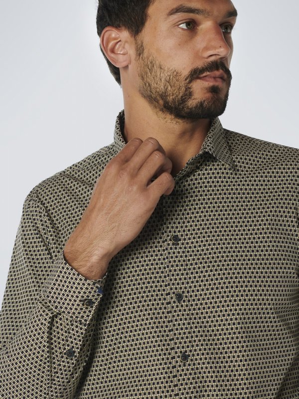 ΜΑΚΡΥΜΑΝΙΚΟ ΠΟΥΚΑΜΙΣΟ STRETCH ALL OVER PRINTED
