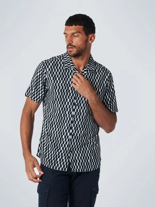 KONTOMANIKO ΠΟΥΚΑΜΙΣΟ ALL OVER PRINTED RESORT COLLAR RESPONSIBLE CHOICE