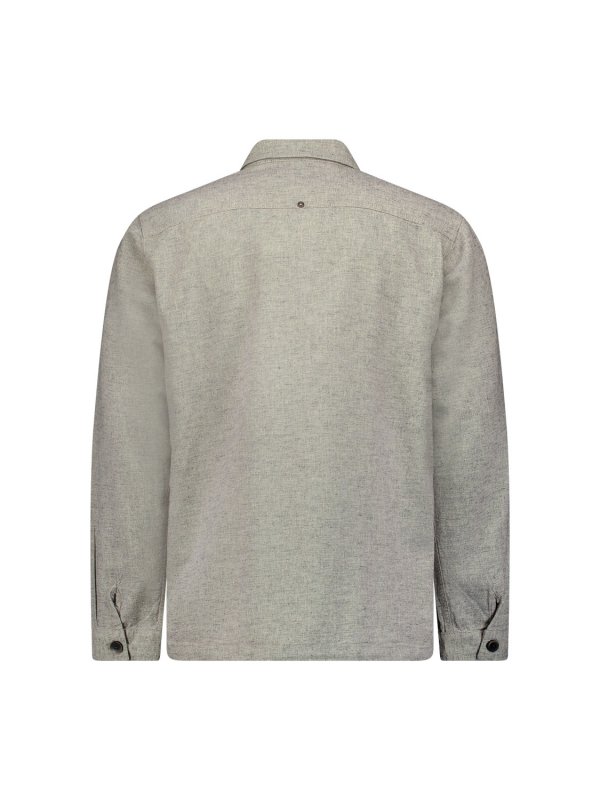 OVERSHIRT BUTTON MELANGE AΠΟ ΛΙΝΟ ΚΑΙ ΒΑΜΒΑΚΙ