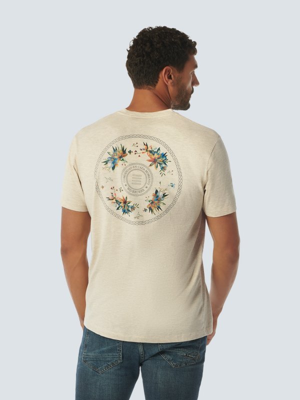 T-SHIRT V-NECK MELANGE GARMENT DYED BEACH TARIFA