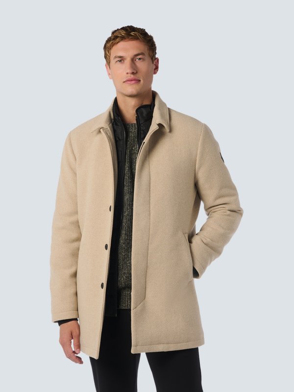 ΜΑΛΛΙΝΟ ΠΑΛΤΟ MID LONG FIT ΜΕ ΑΠΟΣΠΩΜΕΝΟ ΑΝΕΜΟΘΩΡΑΚΑ