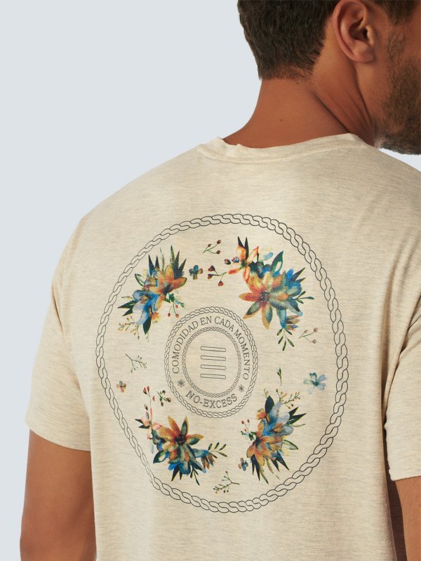 T-SHIRT V-NECK MELANGE GARMENT DYED BEACH TARIFA