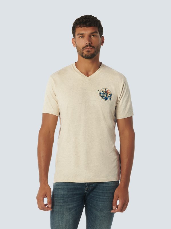 T-SHIRT V-NECK MELANGE GARMENT DYED BEACH TARIFA