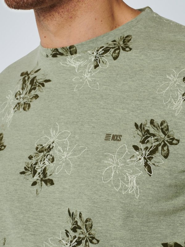 T-SHIRT CREWNECK ALLOVER PRINTED MELANGE