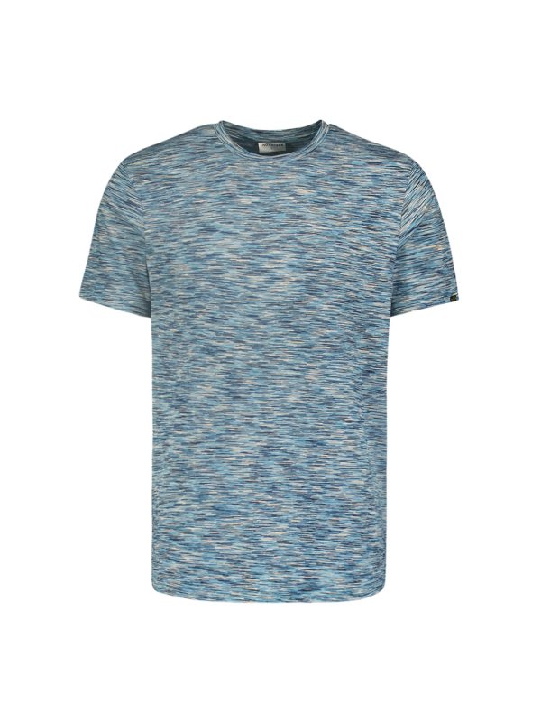 Τ-SHIRT CREWNECK MULTI COLOURED MELANGE STRIPES