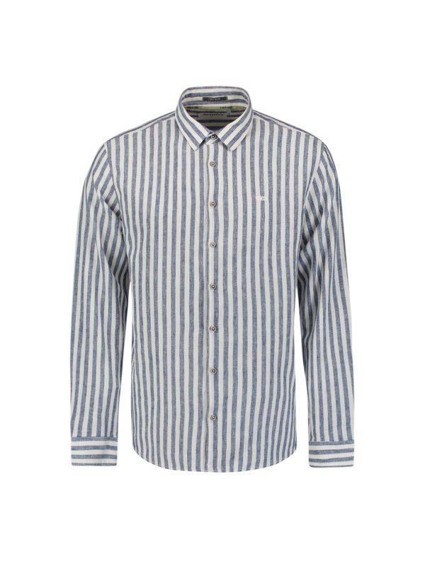 ΜΑΚΡΥΜΑΝΙΚΟ ΠΟΥΚΑΜΙΣΟ VERTICAL BIG STRIPES LINEN BLEND
