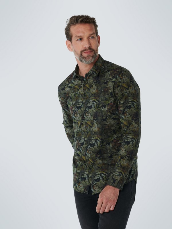 ΜΑΚΡΥΜΑΝΙΚΟ ΠΟΥΚΑΜΙΣΟ STRETCH ALL OVER PRINTED natural shades