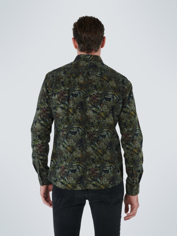 ΜΑΚΡΥΜΑΝΙΚΟ ΠΟΥΚΑΜΙΣΟ STRETCH ALL OVER PRINTED natural shades