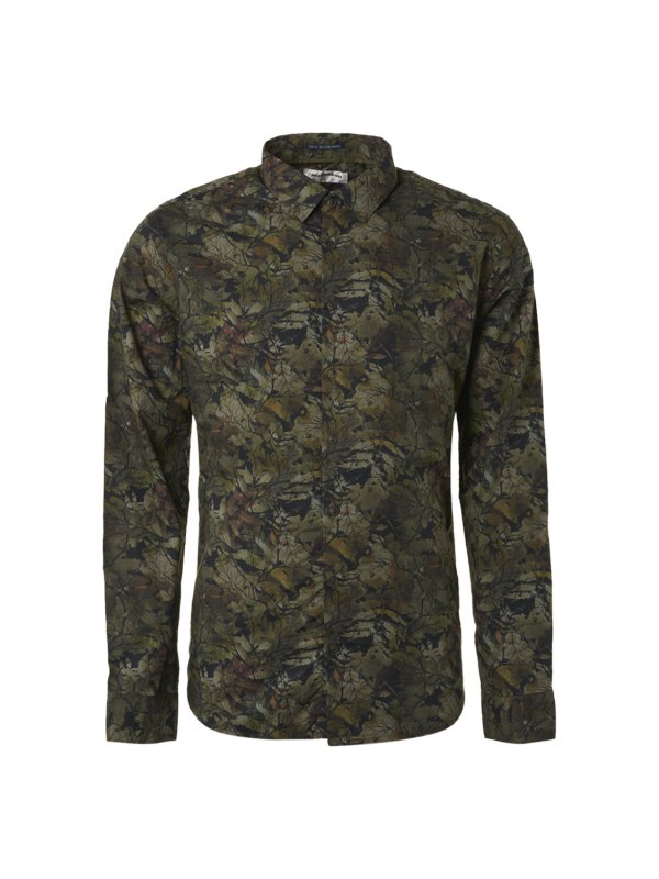 ΜΑΚΡΥΜΑΝΙΚΟ ΠΟΥΚΑΜΙΣΟ STRETCH ALL OVER PRINTED natural shades