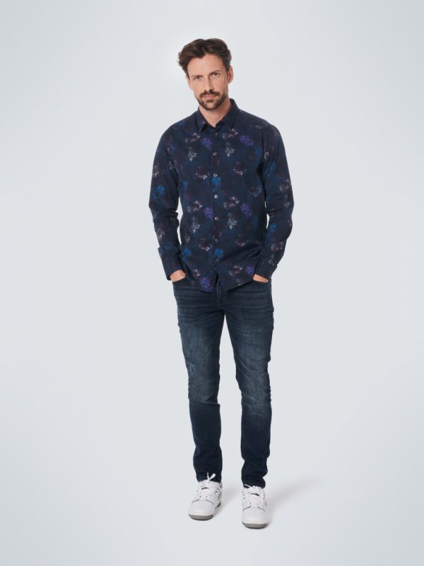 ΜΑΚΡΥΜΑΝΙΚΟ ΠΟΥΚΑΜΙΣΟ STRETCH ALL OVER PRINTED FLORAL RESPONSIBLE CHOICE