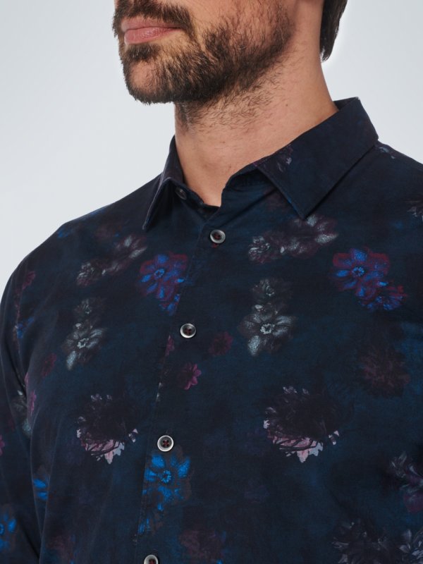 ΜΑΚΡΥΜΑΝΙΚΟ ΠΟΥΚΑΜΙΣΟ STRETCH ALL OVER PRINTED FLORAL RESPONSIBLE CHOICE