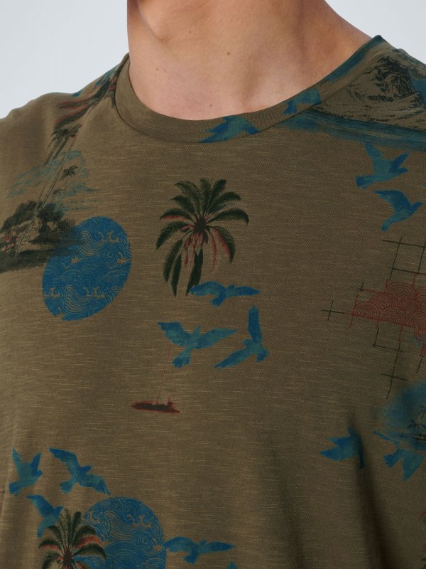T-SHIRT ALL OVER PRINTED HAWAII GARMENT DYED RESPONSIBLE CHOICE