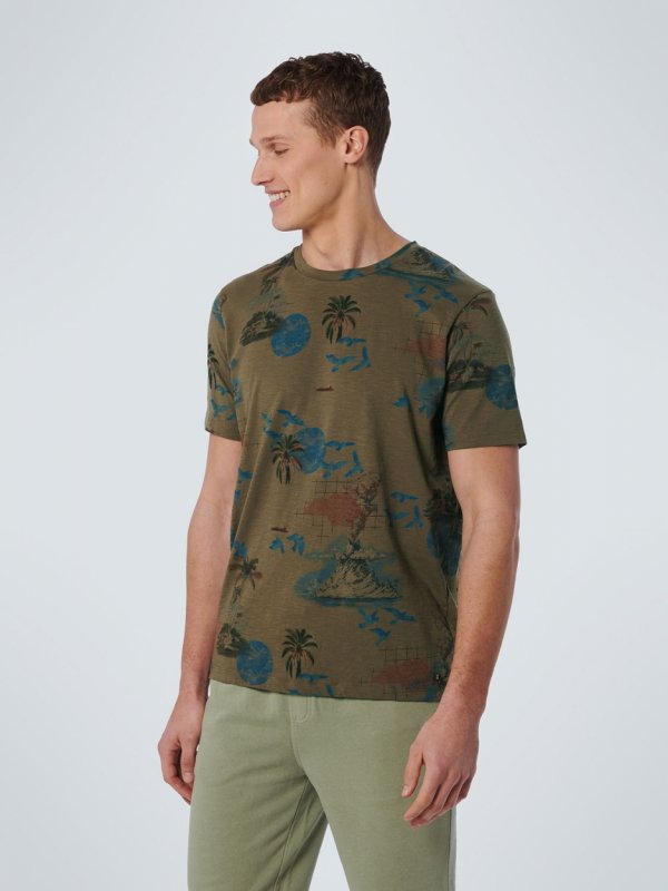 T-SHIRT ALL OVER PRINTED HAWAII GARMENT DYED RESPONSIBLE CHOICE