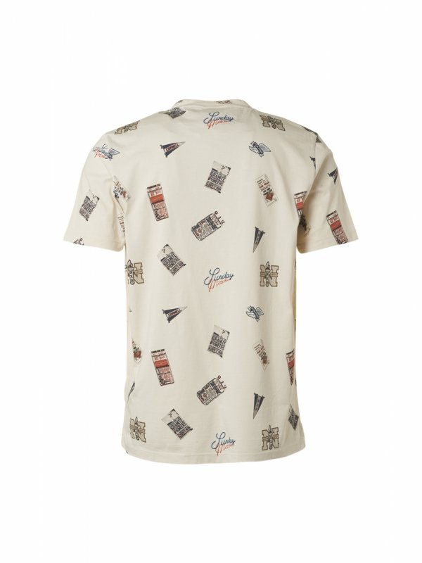 T-SHIRT ALL OVER PRINTED RETRO BASEBALL GARMENT DYED