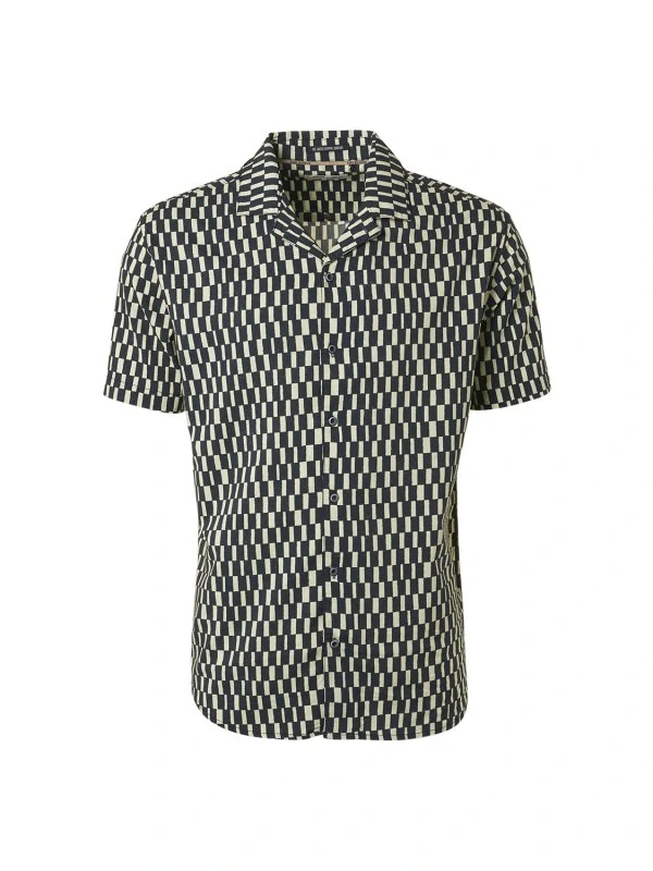 KONTOMANIKO ΠΟΥΚΑΜΙΣΟ ALL OVER PRINTED RESORT COLLAR RESPONSIBLE CHOICE