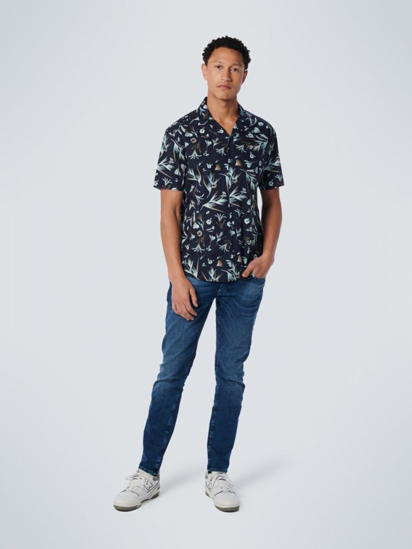 KONTOMANIKO ΠΟΥΚΑΜΙΣΟ ALL OVER PRINTED FLORAL RESORT COLLAR RESPONSIBLE CHOICE COTTON