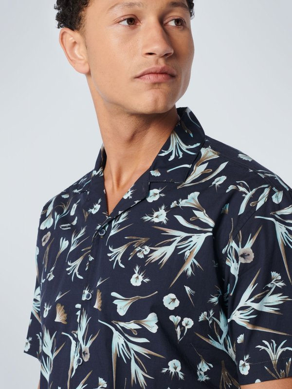 KONTOMANIKO ΠΟΥΚΑΜΙΣΟ ALL OVER PRINTED FLORAL RESORT COLLAR RESPONSIBLE CHOICE COTTON