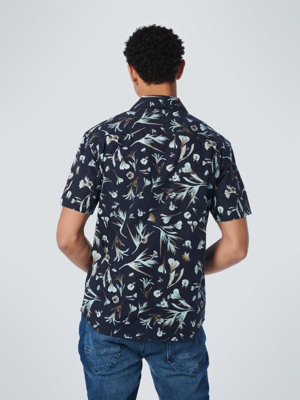 KONTOMANIKO ΠΟΥΚΑΜΙΣΟ ALL OVER PRINTED FLORAL RESORT COLLAR RESPONSIBLE CHOICE COTTON