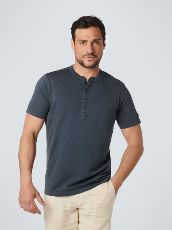 T-SHIRT GARMENT DYED STONE WASHED GRANDDAD