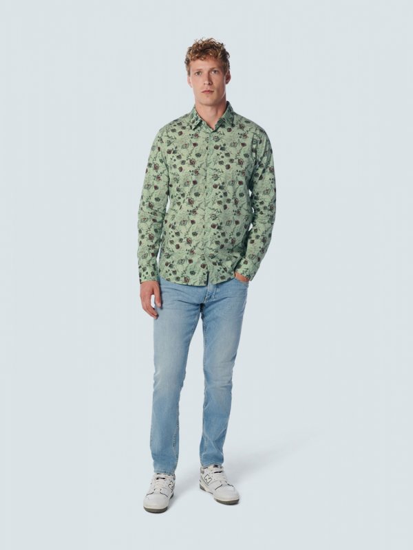 ΜΑΚΡΥΜΑΝΙΚΟ ΠΟΥΚΑΜΙΣΟ STRETCH ALL OVER PRINTED ROSES