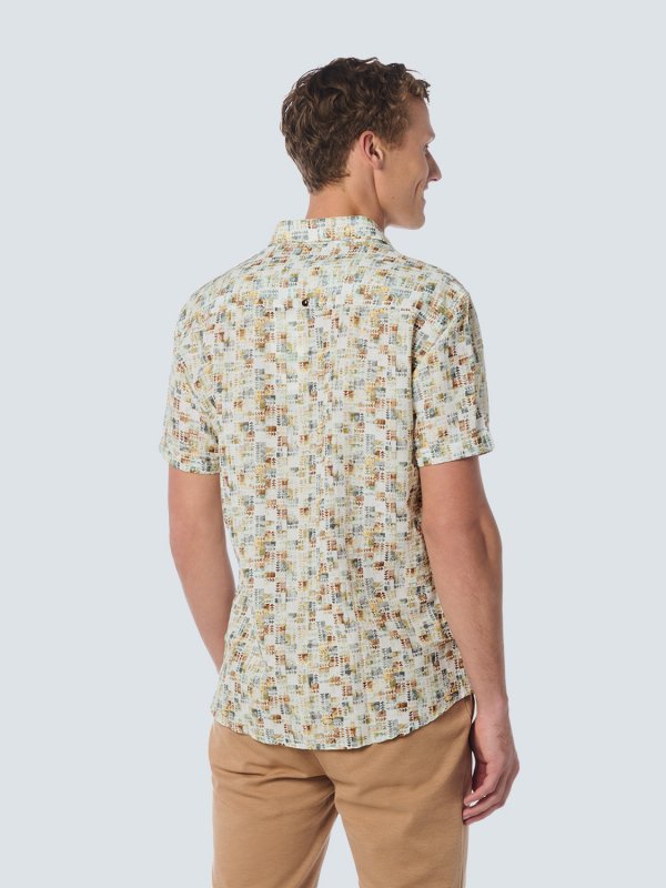 ΚΟΝΤΟΜΑΝΙΚΟ ΠΟΥΚΑΜΙΣΟ ALL OVER PRINTED NOMAD QUILT PATTERN ΑΠΟ ΛΙΝΟ ΚΑΙ ΒΑΜΒΑΚΙ