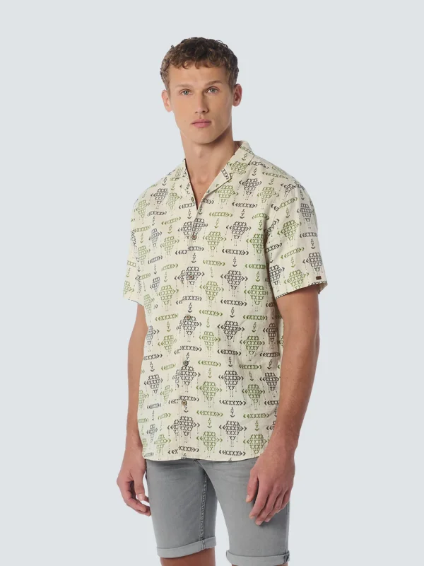 ΚΟΝΤΟΜΑΝΙΚΟ ΠΟΥΚΑΜΙΣΟ NOMAD QUILT PATTERN ΑΠΟ ΛΙΝΟ ΚΑΙ ΒΑΜΒΑΚΙ RESORT COLLAR