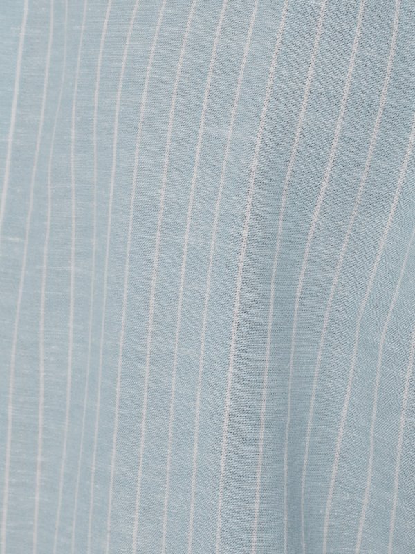 ΜΑΚΡΥΜΑΝΙΚΟ ΠΟΥΚΑΜΙΣΟ STRIPES ΑΠΟ ΛΙΝΟ ΚΑΙ ΒΑΜΒΑΚΙ