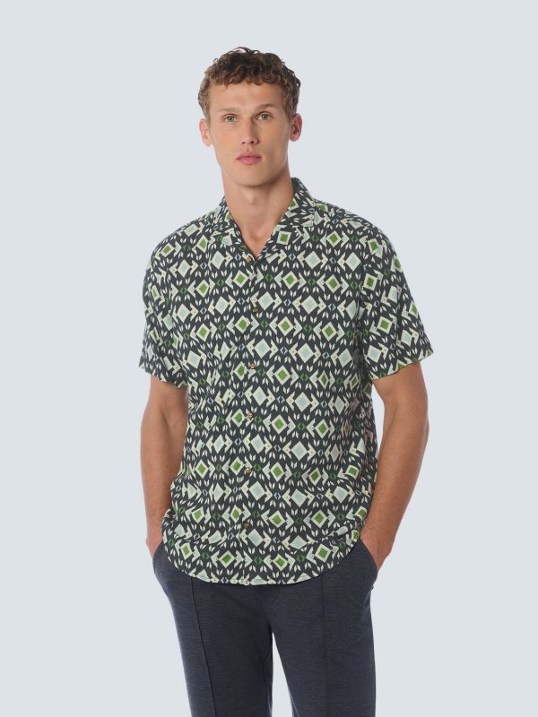 KONTOMANIKO ΠΟΥΚΑΜΙΣΟ ALL OVER PRINTED RESORT COLLAR ANDALUSIA