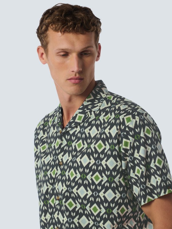 KONTOMANIKO ΠΟΥΚΑΜΙΣΟ ALL OVER PRINTED RESORT COLLAR ANDALUSIA