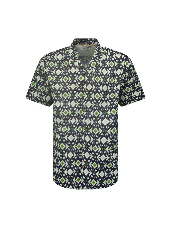 KONTOMANIKO ΠΟΥΚΑΜΙΣΟ ALL OVER PRINTED RESORT COLLAR ANDALUSIA